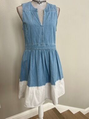 Kate Spade New York Blue and White Dip-Dyed Denim Dress Medium 8